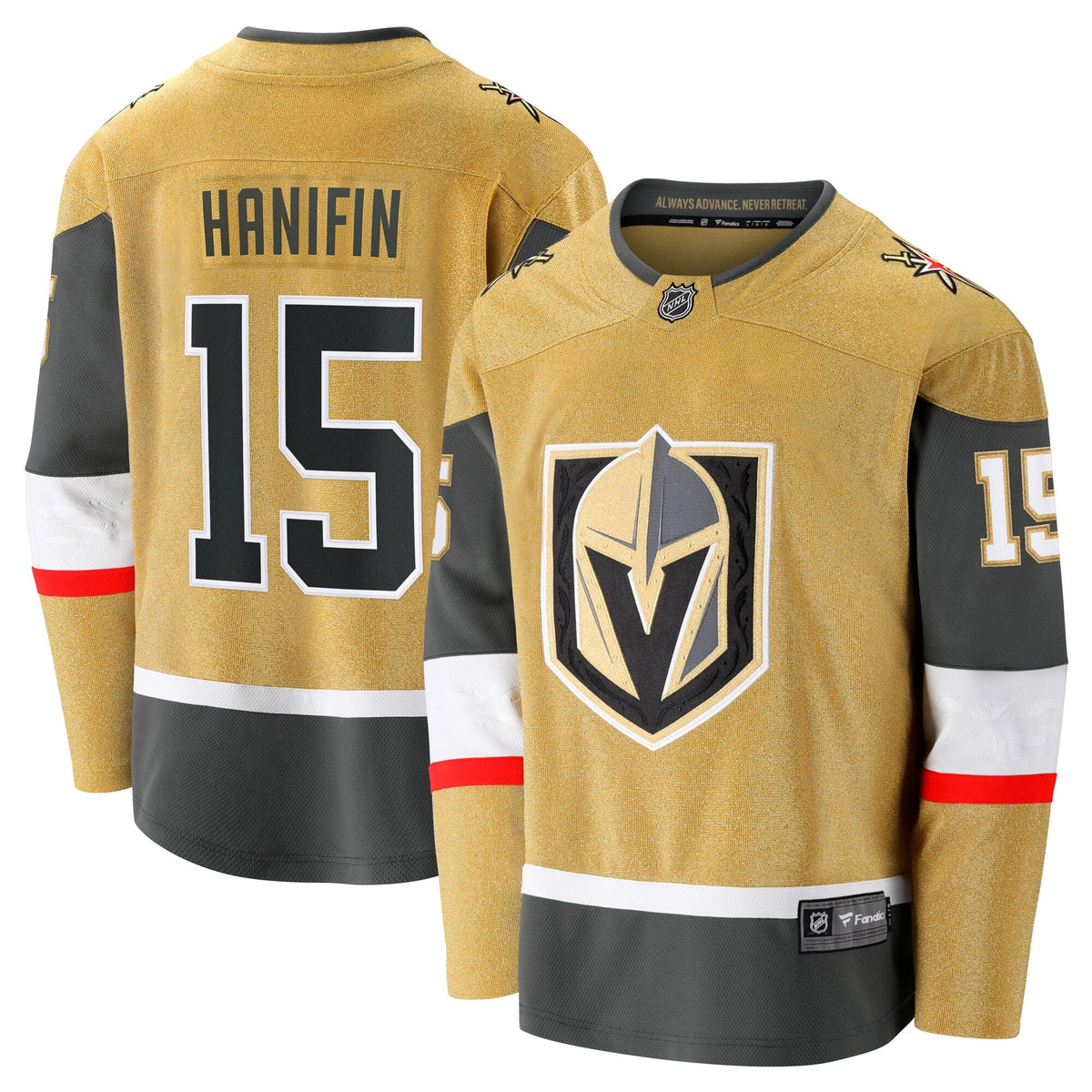 Vegas Golden Knights Noah Hanifin Gold Home Breakaway Hockey Jersey