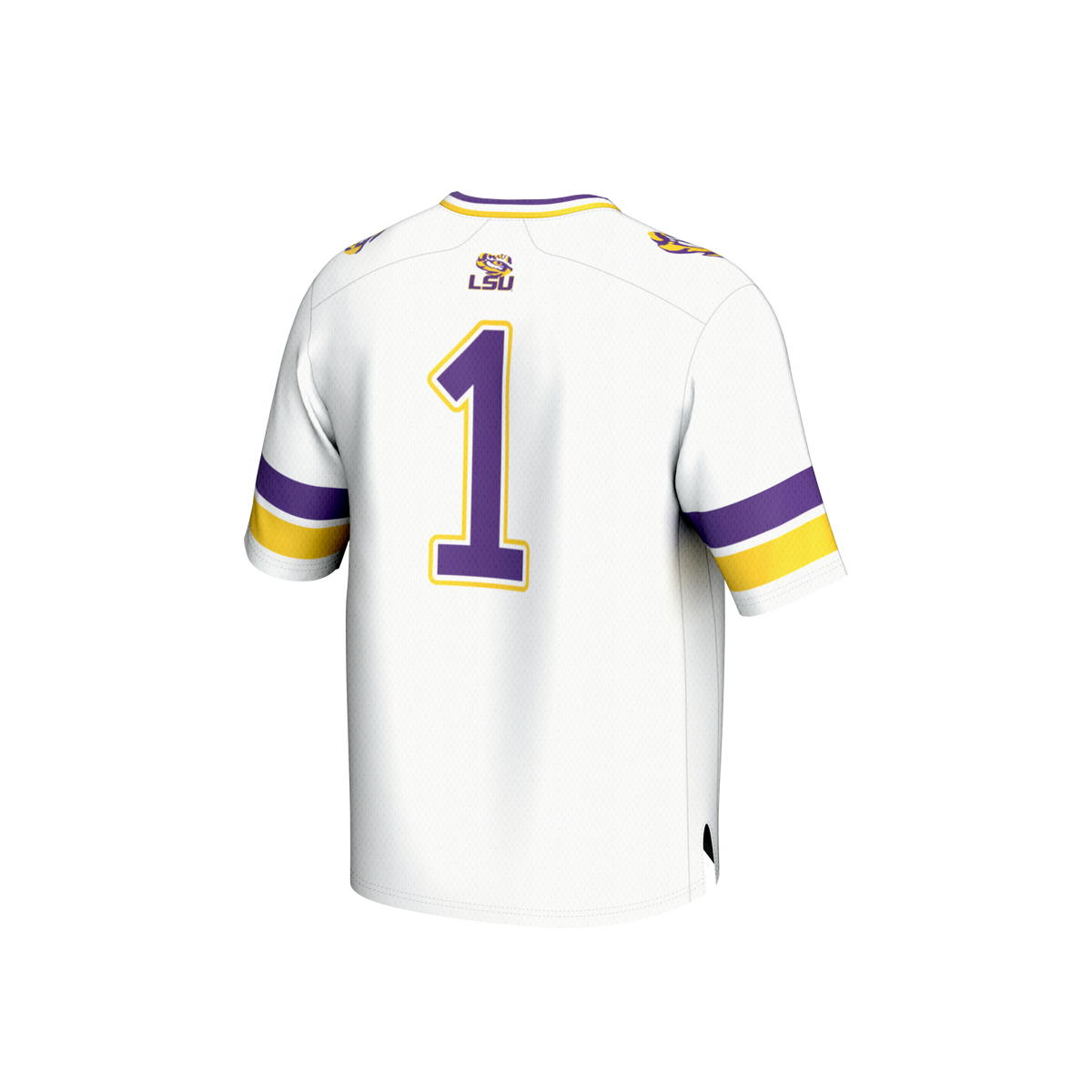 #1 White LSU Tigers Collegiate Football Fashion Jersey