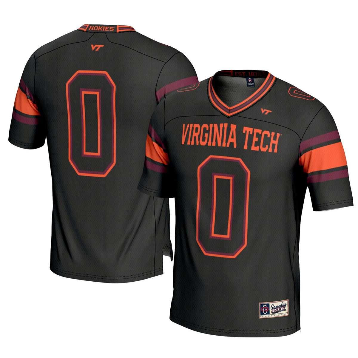 #0 Black Virginia Tech Hokies Football Jersey