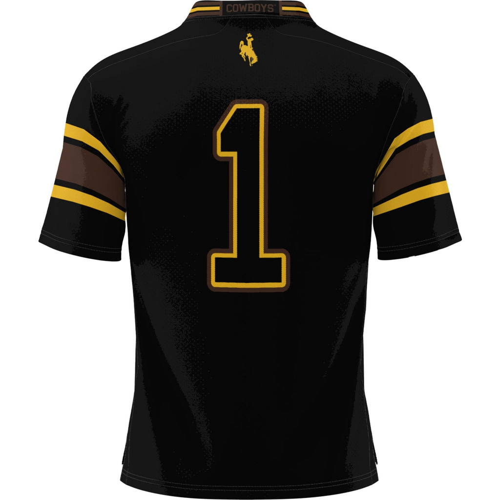 #1 Black Wyoming Cowboys Football Jersey