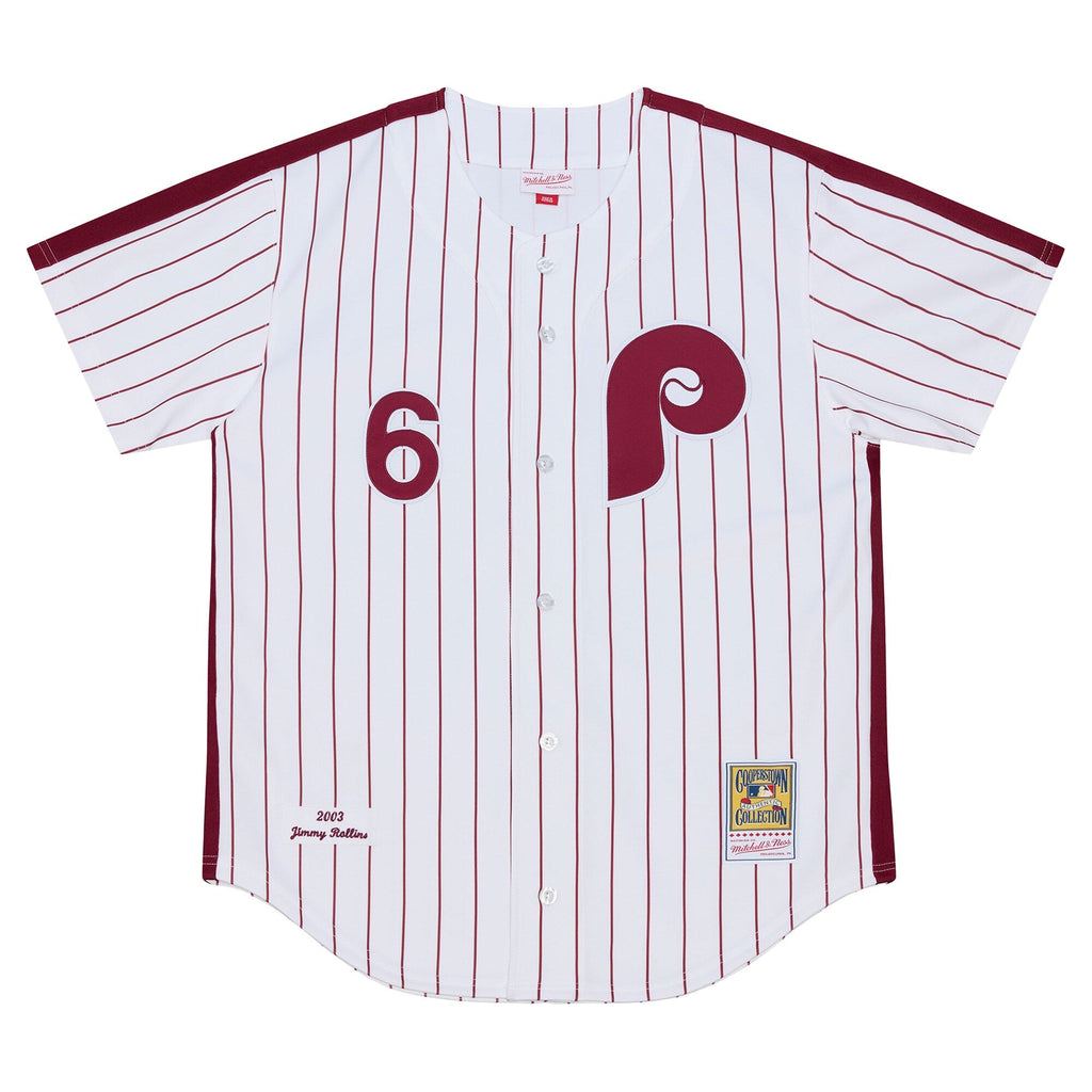 Philadelphia Phillies Jimmy Rollins White 2003 Cooperstown Collection Baseball Jersey
