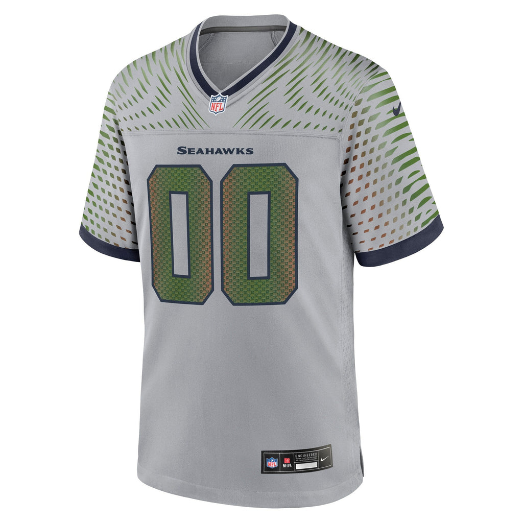 Seattle Seahawks Gray 2025 Rivalries Collection Custom Game Football Jersey
