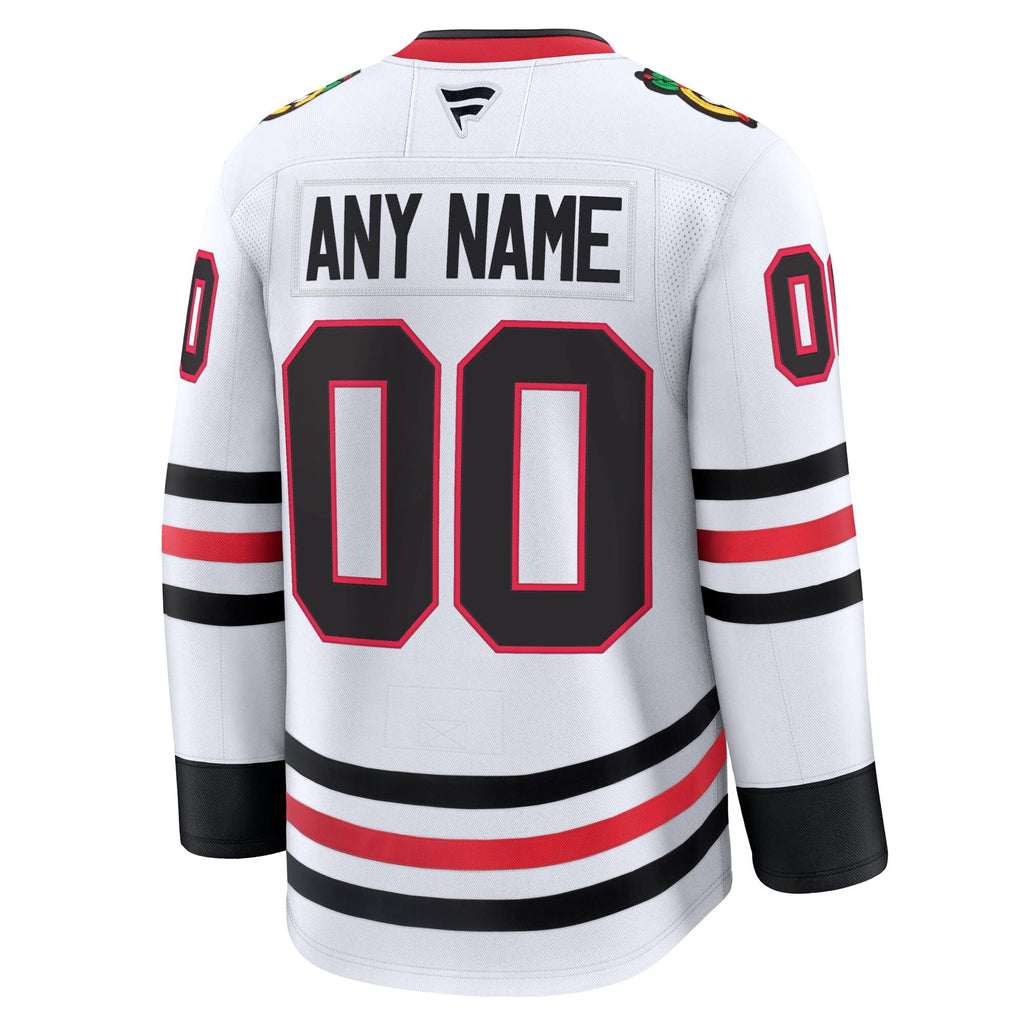 Chicago Blackhawks White Away Premium Custom Jersey