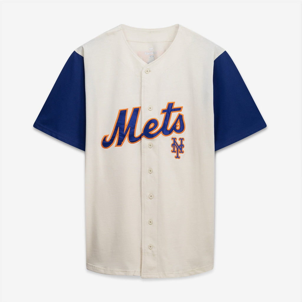 New York Mets Profile Cream/Royal Big & Tall Two-Color Fashion Baseball Jersey