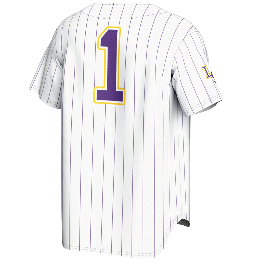 #1 White LSU Tigers Lightweight Baseball Jersey