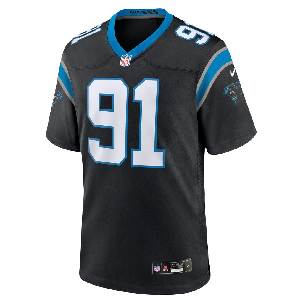 Carolina Panthers Patrick Jones II Black Team Game Football Jersey