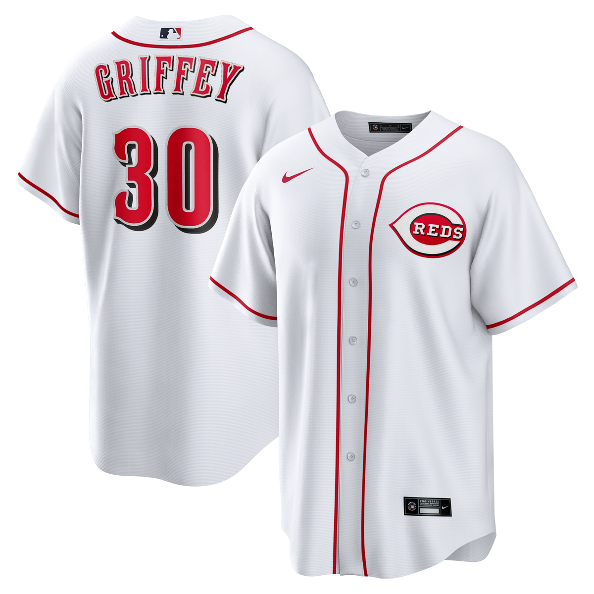 Cincinnati Reds Ken Griffey Jr. White Home Retired Player Replica Baseball Jersey
