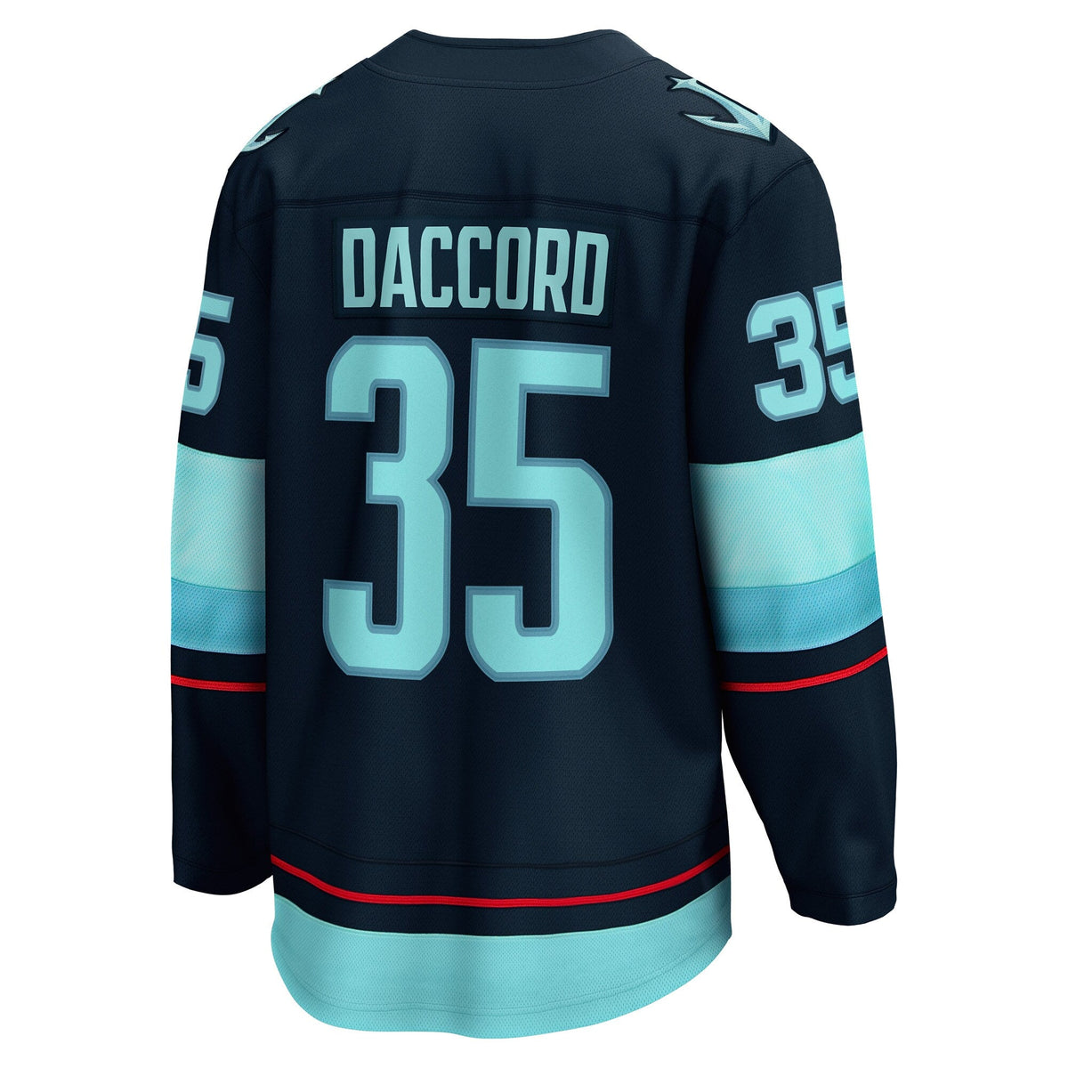 Seattle Kraken Joey Daccord Deep Sea Blue Home Breakaway Player Hockey Jersey