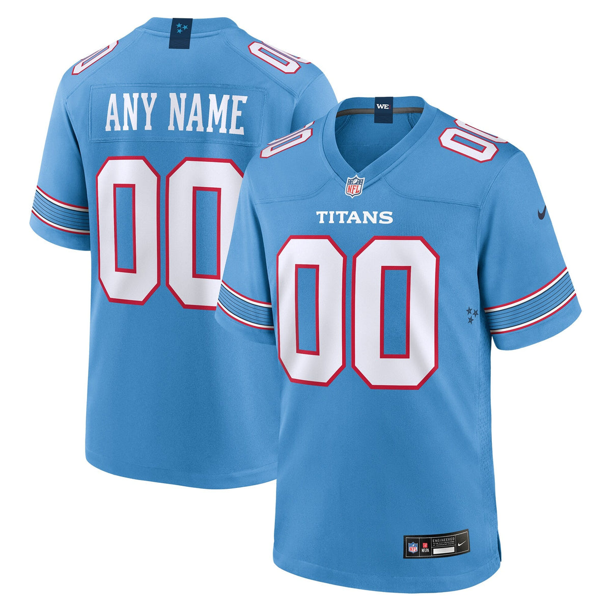 Tennessee Titans Light Blue Game Custom Football Jersey