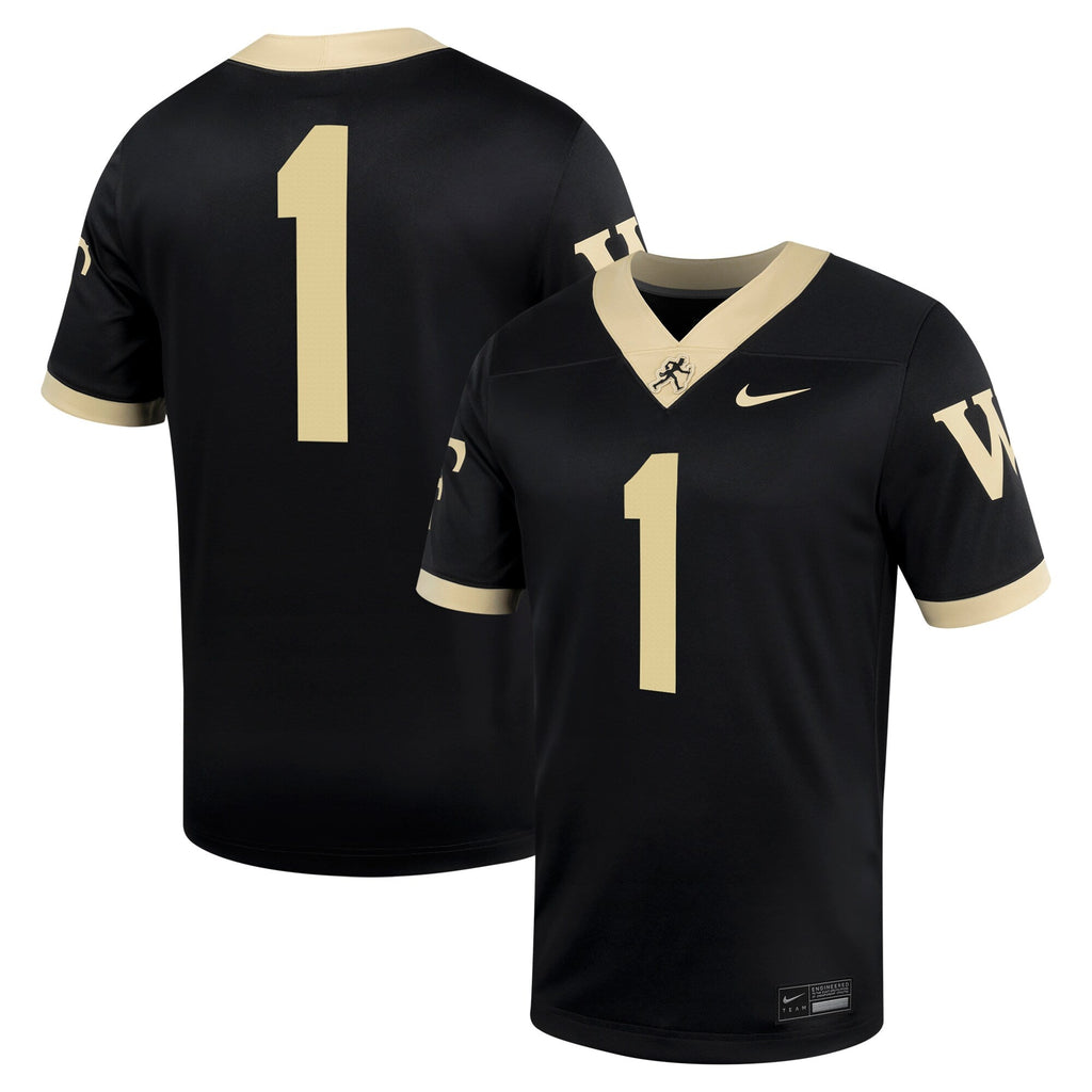 #1 Black Wake Forest Demon Deacons Untouchable Football Jersey