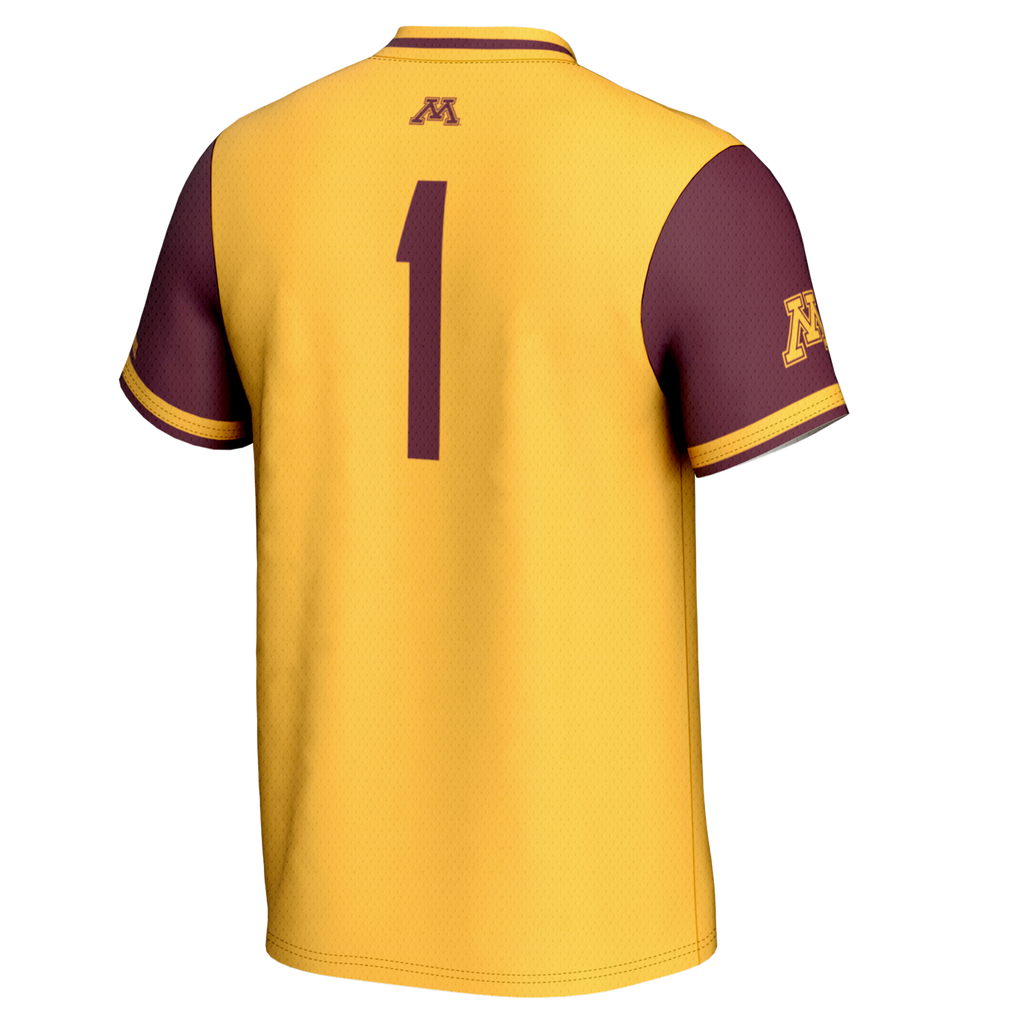 #1 Minnesota Golden Gophers Lightweight Softball Jersey - Gold
