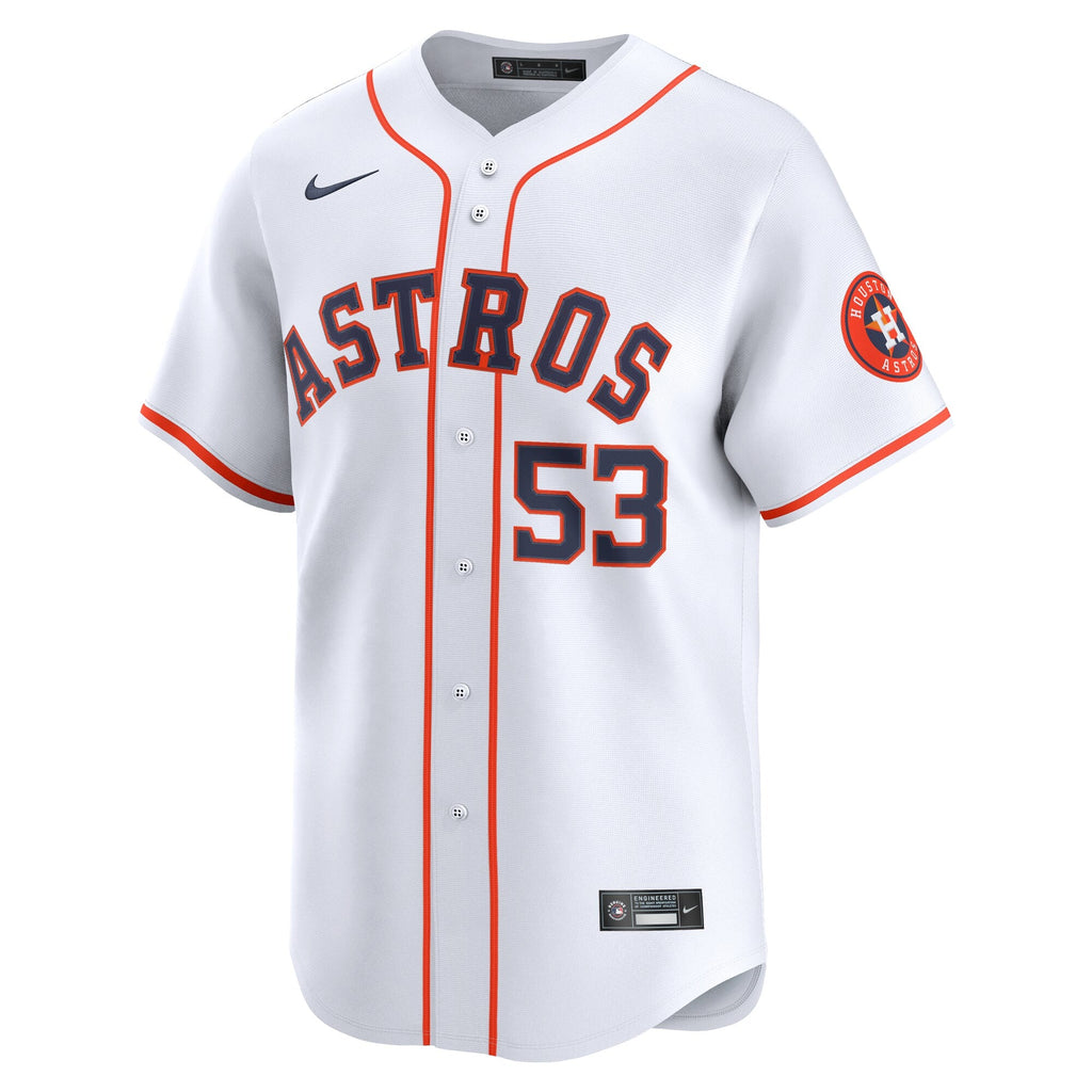 Houston Astros Cristian Javier White Home Limited Player Baseball Jersey
