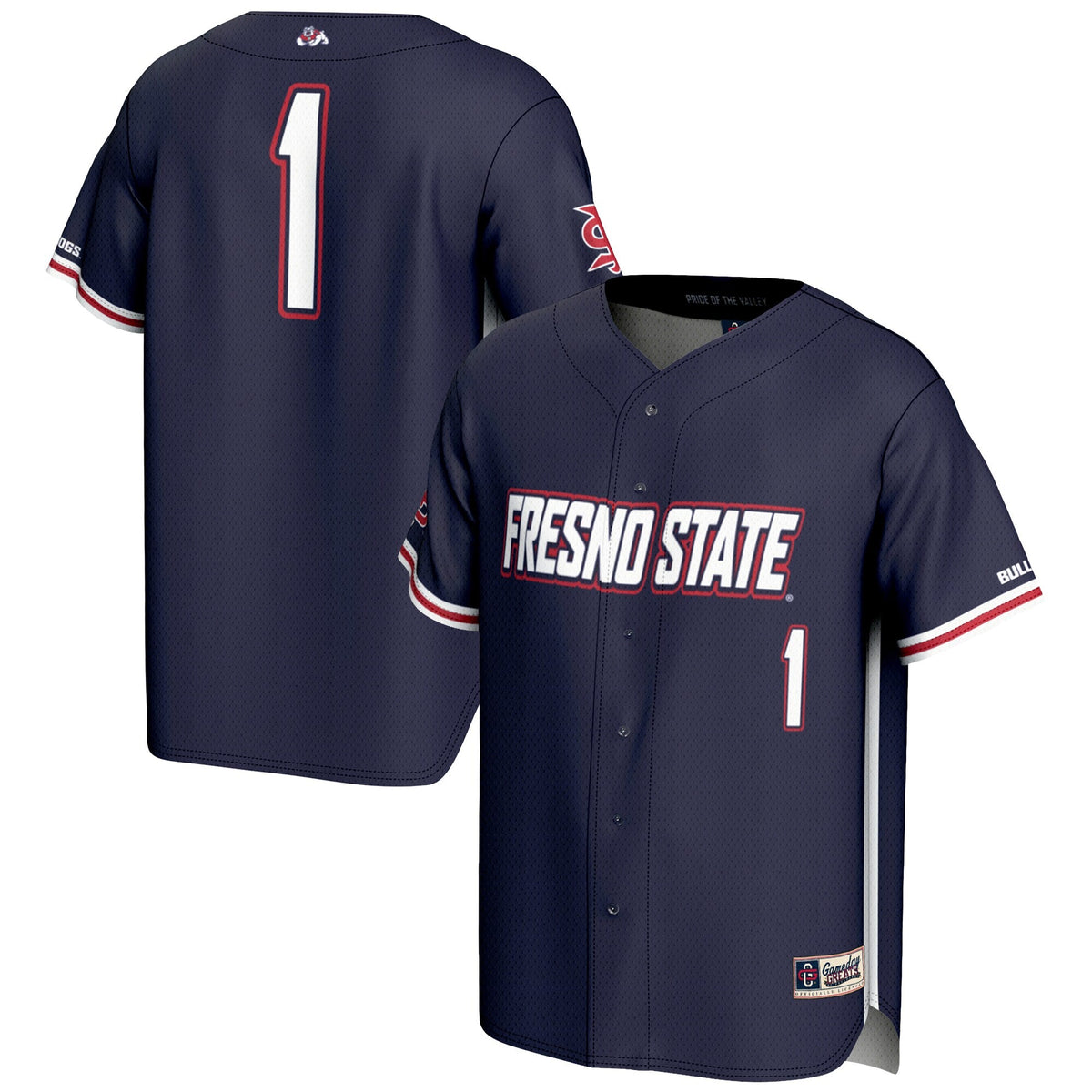 #1 Navy Fresno State Bulldogs Lightweight Baseball Jersey