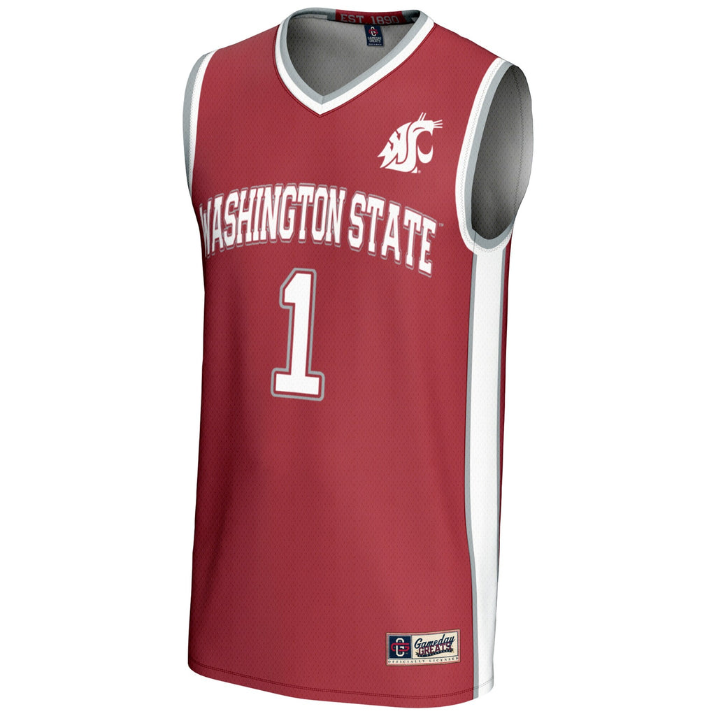 #1 Washington State Cougars Lightweight Basketball Jersey - Crimson