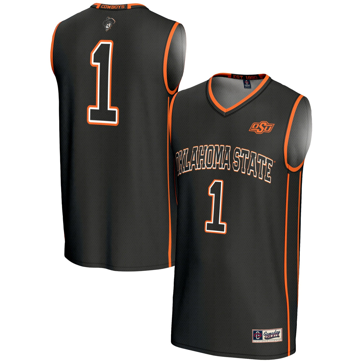 #1 Oklahoma State Cowboys Lightweight Basketball Jersey - Black