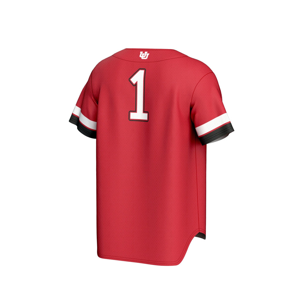 #1 Utah Utes Lightweight Collegiate Baseball Fashion Jersey - Red