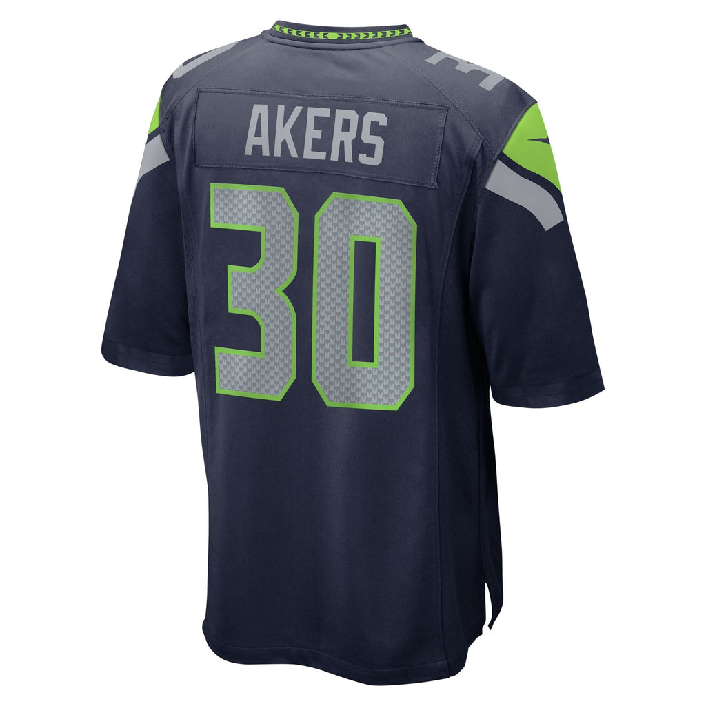 Seattle Seahawks Cam Akers College Navy Team Game Football Jersey