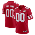 San Francisco 49ers Scarlet 80th Anniversary Custom Game Football Jersey