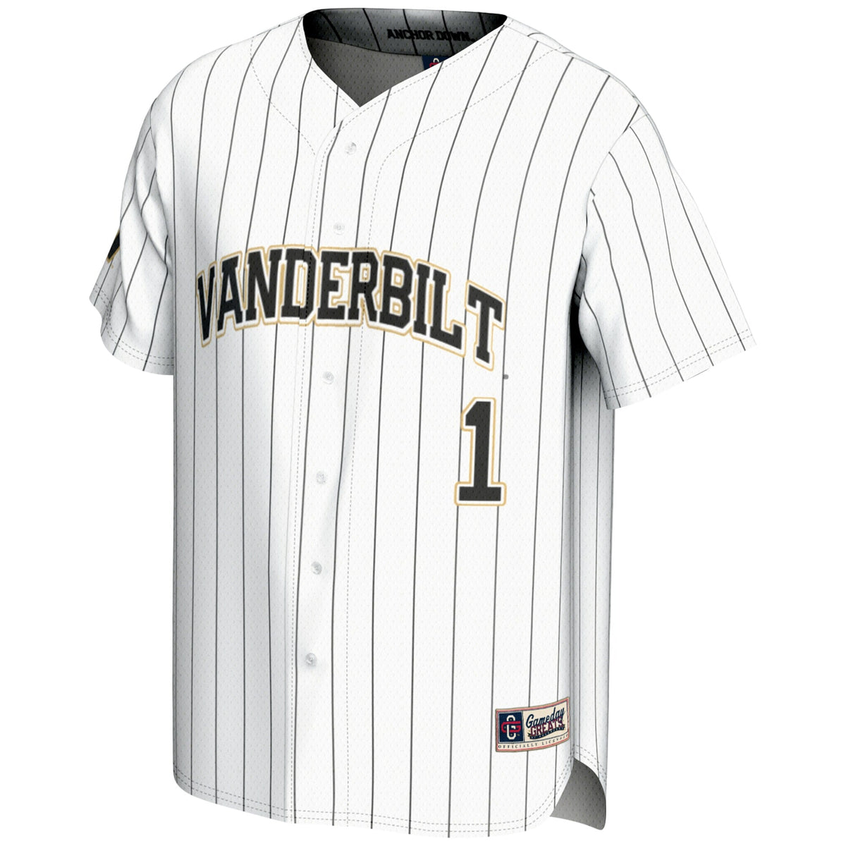 #1 Vanderbilt Commodores Lightweight Baseball Jersey - White