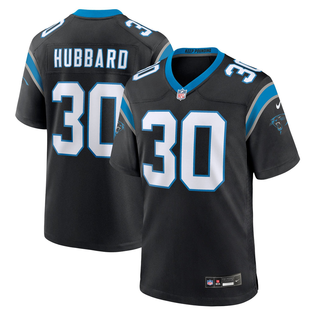 Carolina Panthers Chuba Hubbard Black Team Game Football Jersey
