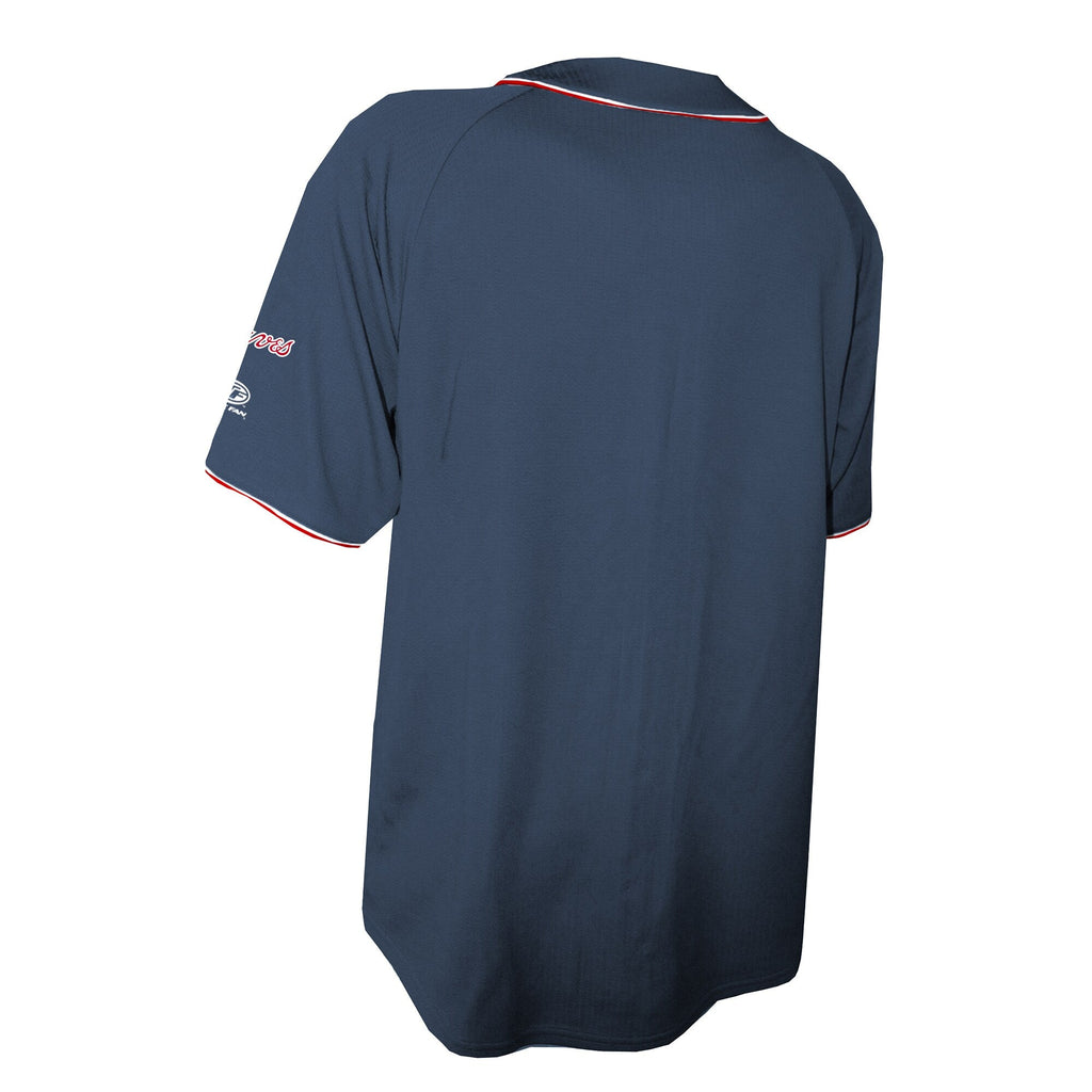 Atlanta Braves Stitches Navy Team Color Full-Button Fashion Baseball Jersey