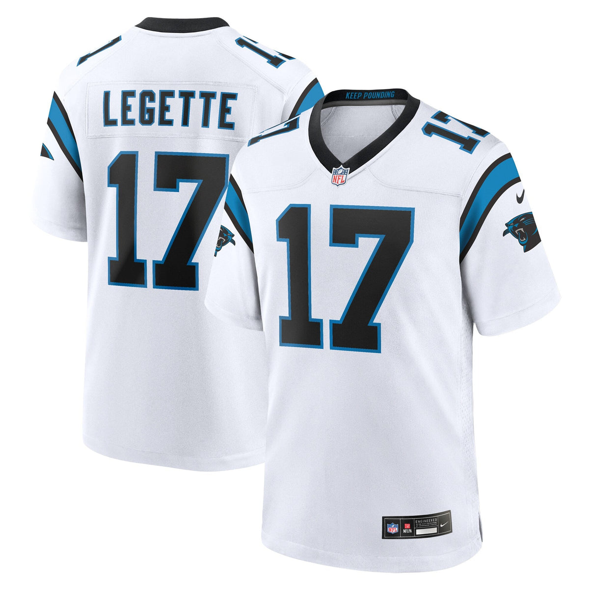 Carolina Panthers Xavier Legette White Game Football Jersey