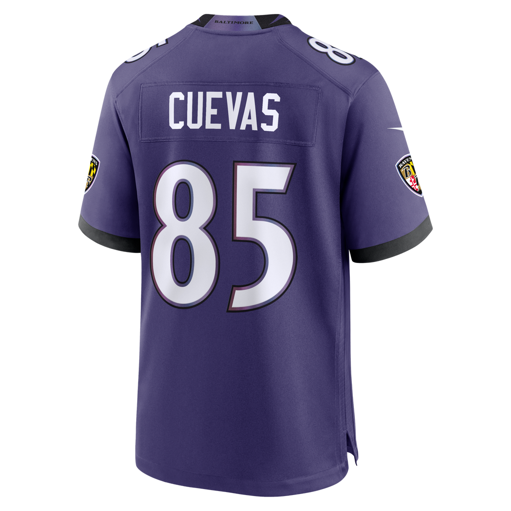 Baltimore Ravens Josh Cuevas Purple Team Game Football Jersey