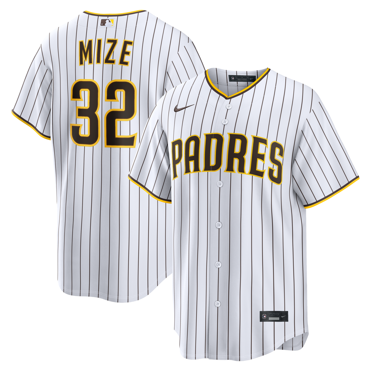 San Diego Padres Casey Mize White Home Replica Baseball Jersey