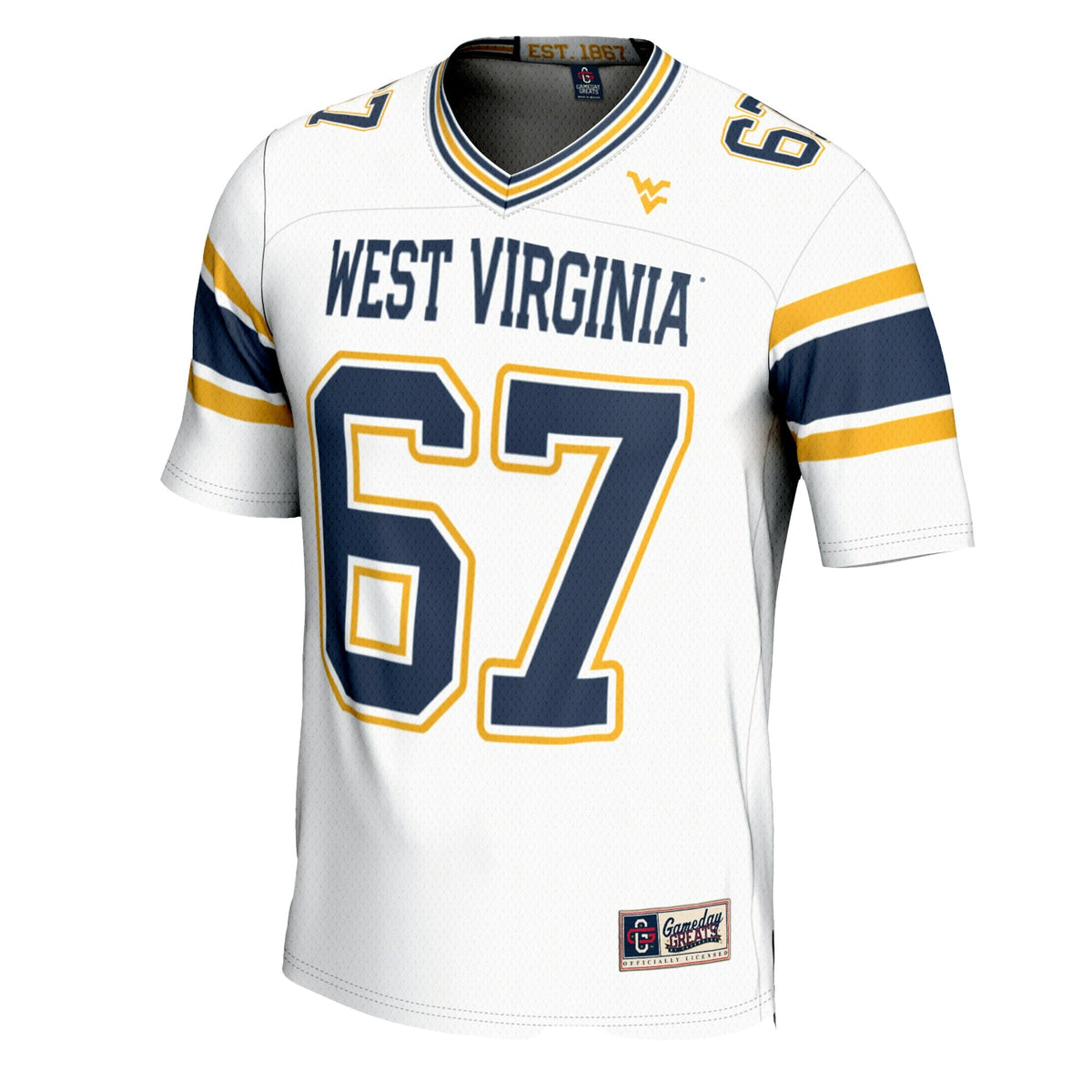 #1 White West Virginia Mountaineers Football Jersey