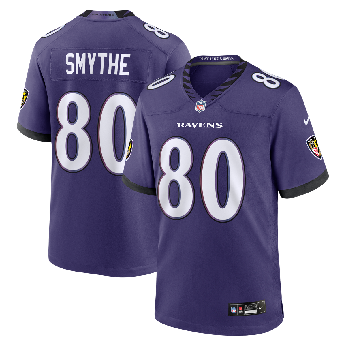 Baltimore Ravens Durham Smythe Purple Team Game Football Jersey
