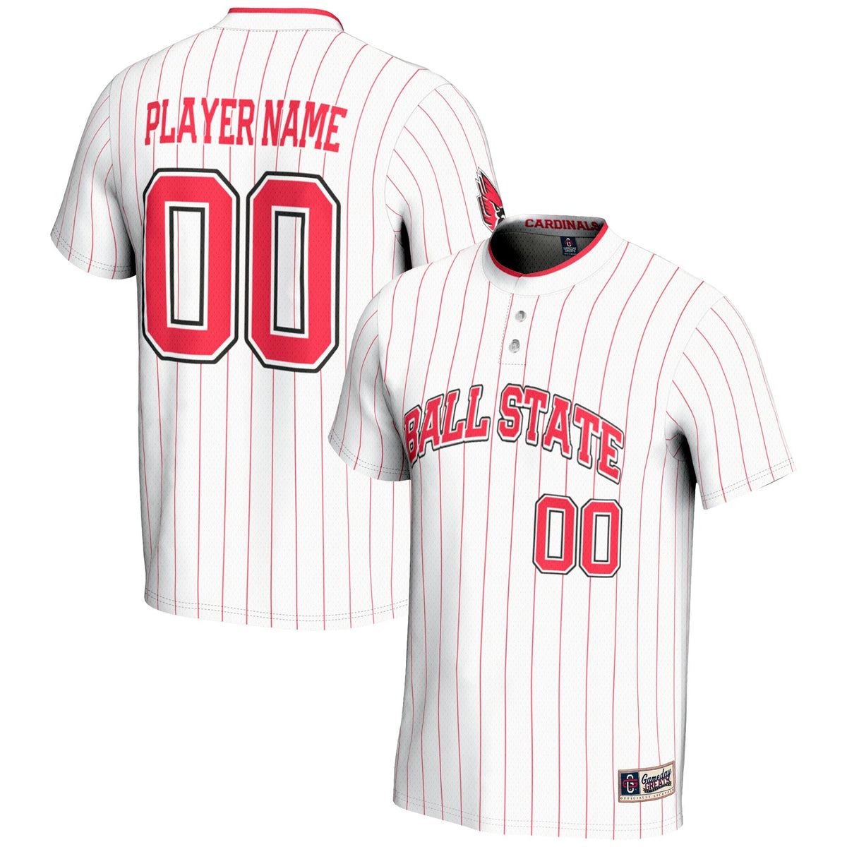 Ball State Cardinals NIL Pick-A-Player Lightweight Softball Jersey - White