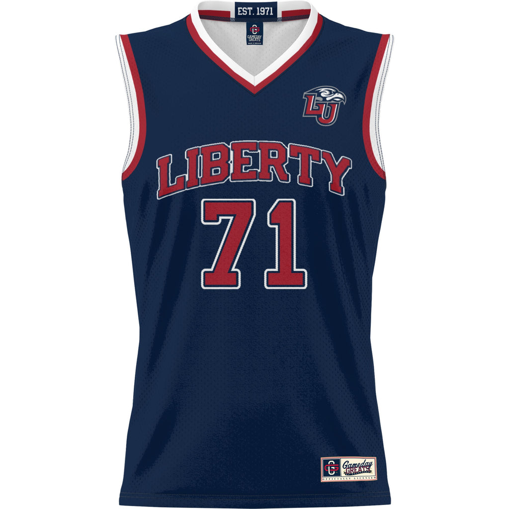 #71 Liberty Flames Lightweight Basketball Jersey - Navy