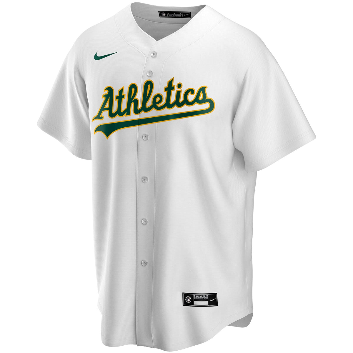 Athletics White Home Replica Custom Baseball Jersey