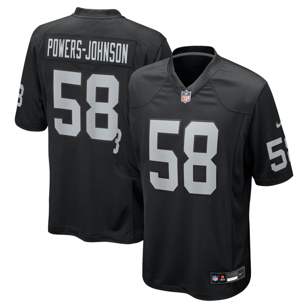 Las Vegas Raiders Jackson Powers-Johnson Black Team Game Football Jersey