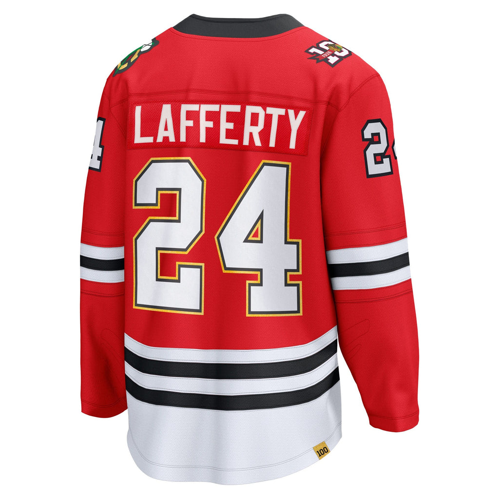 Chicago Blackhawks Sam Lafferty Red Centennial Breakaway Player Hockey Jersey