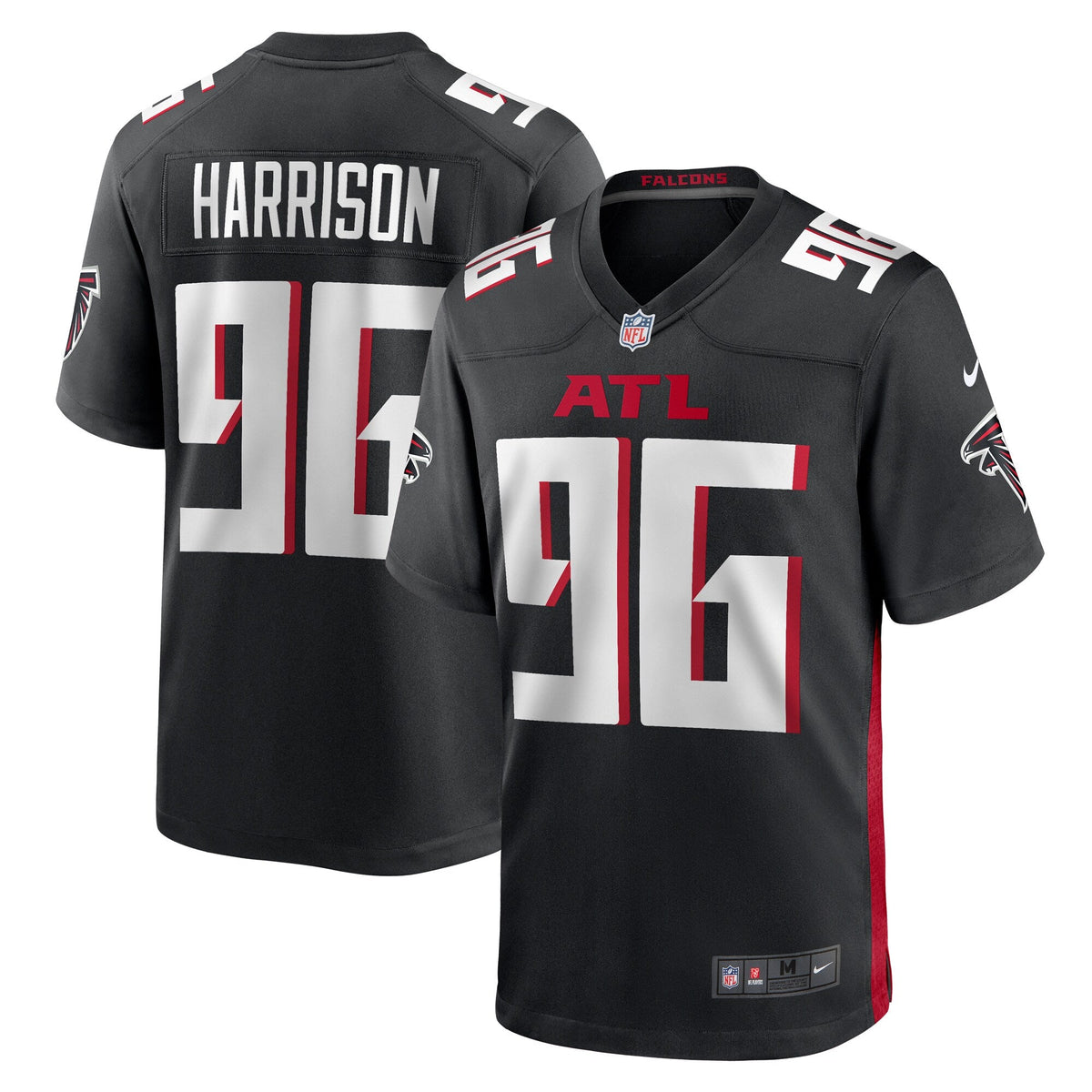 Atlanta Falcons Zach Harrison Black Team Game Football Jersey