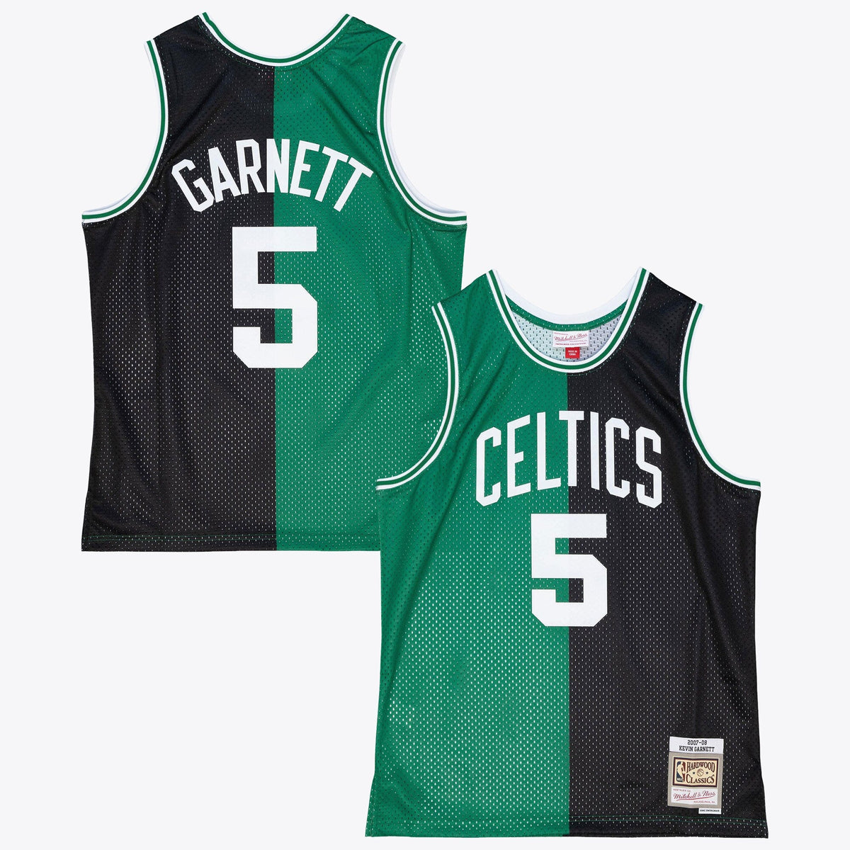Boston Celtics Kevin Garnett 2007 Split Swingman Jersey - Black/Green