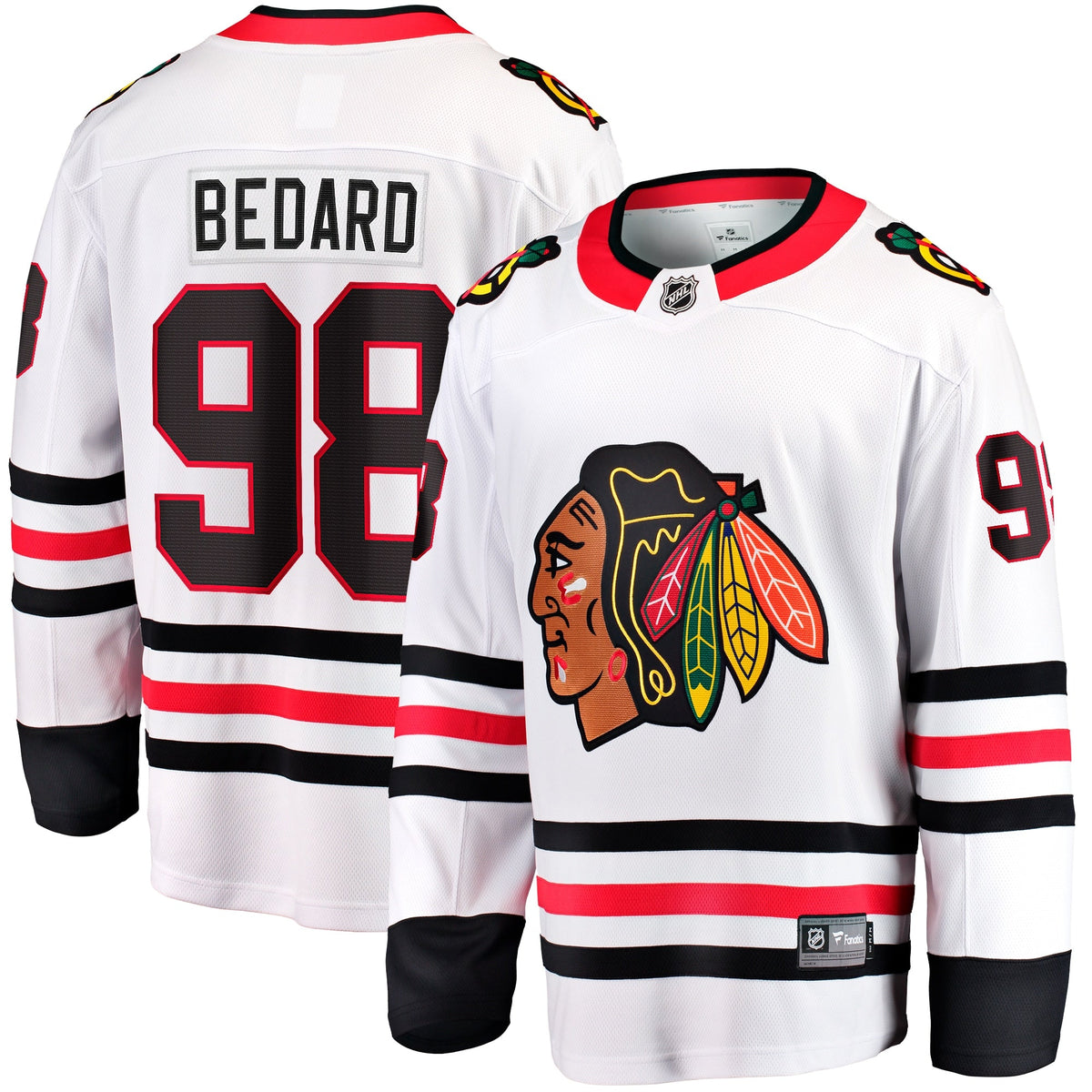 Chicago Blackhawks Connor Bedard White Away Breakaway Player Hockey Jersey