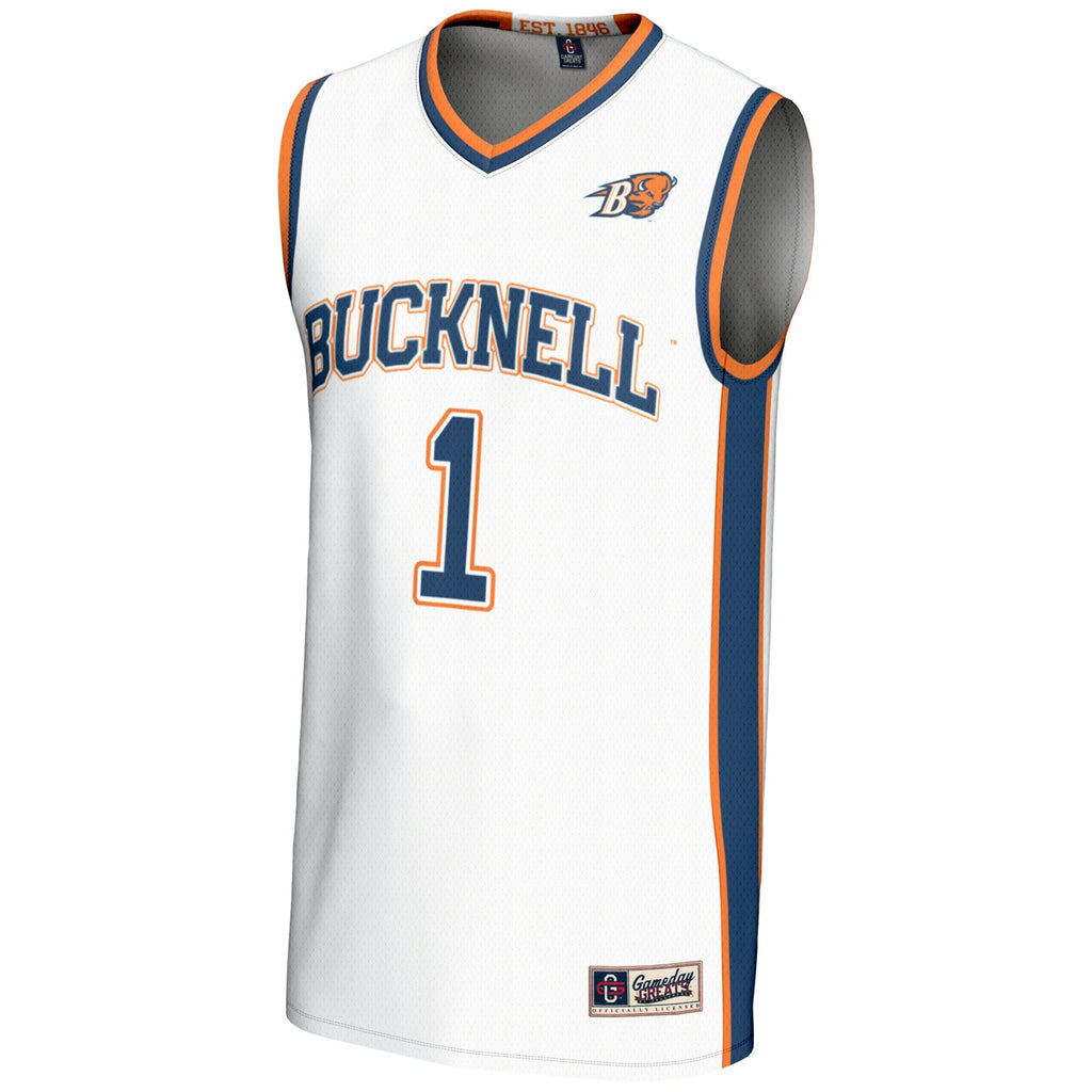 #1 Bucknell Bison Lightweight Basketball Jersey - White