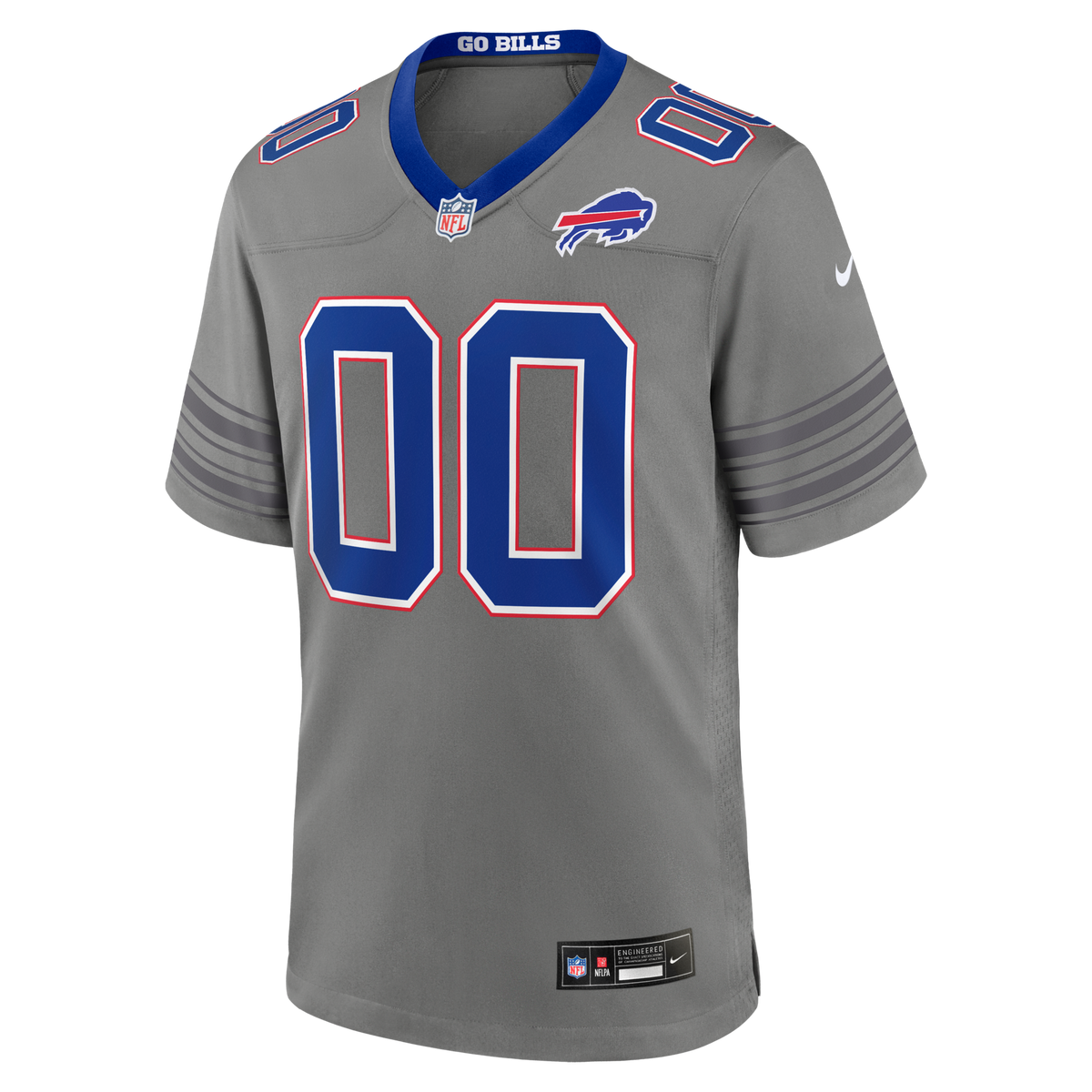 Buffalo Bills Gray Nickel City Custom Game Football Jersey