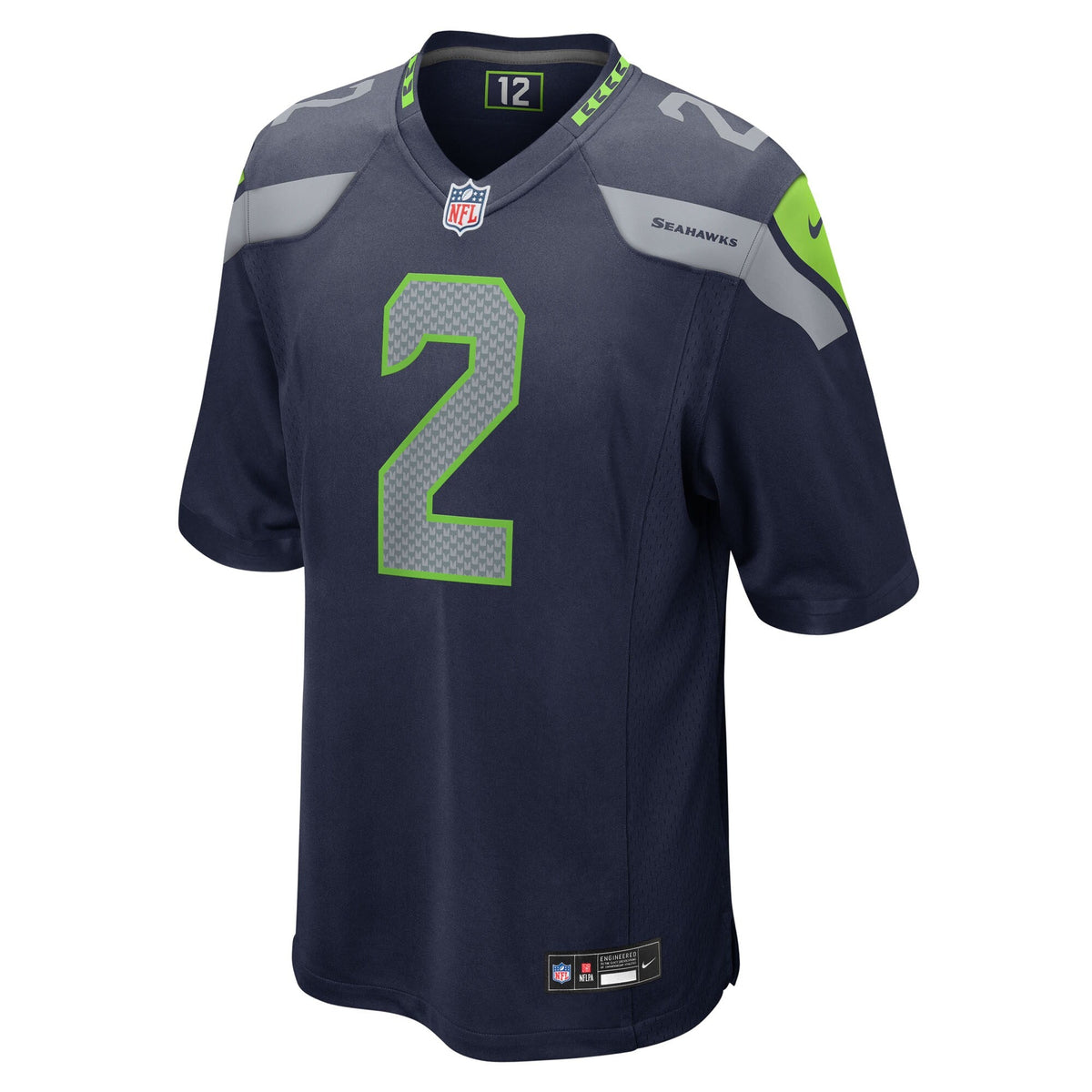 Seattle Seahawks Drew Lock College Navy Team Game Football Jersey