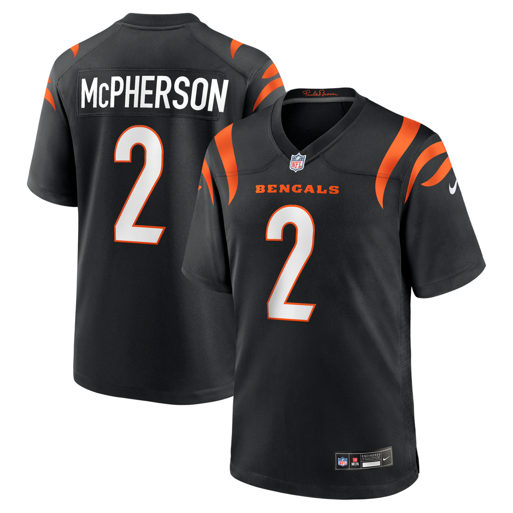 Cincinnati Bengals Evan McPherson Black Game Football Jersey