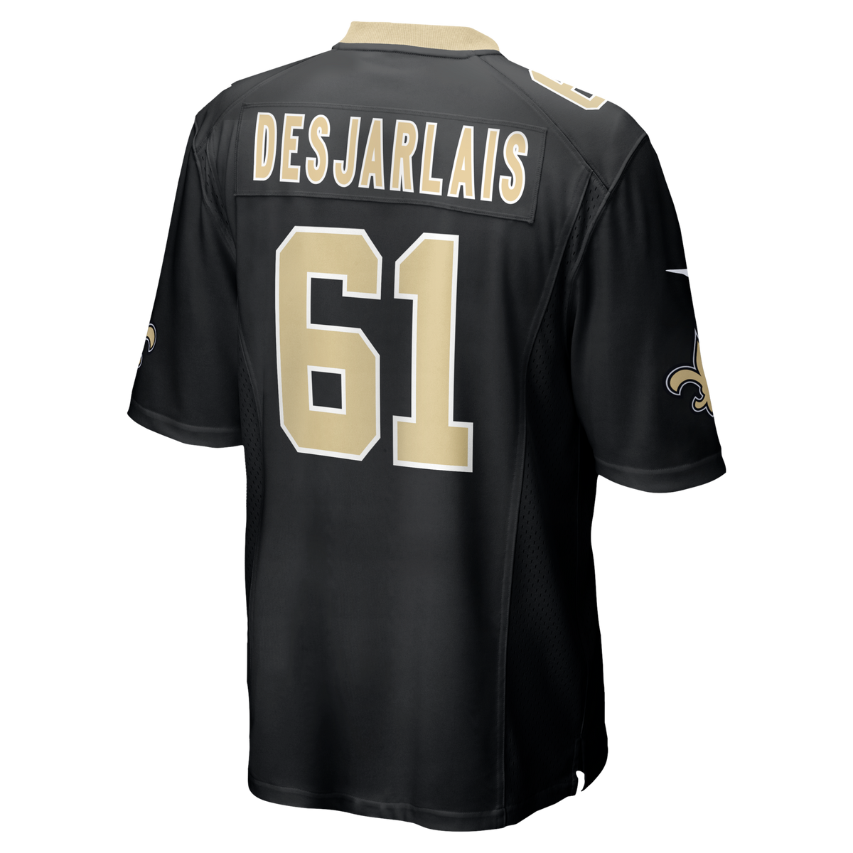New Orleans Saints Drew Desjarlais Black Game Player Football Jersey