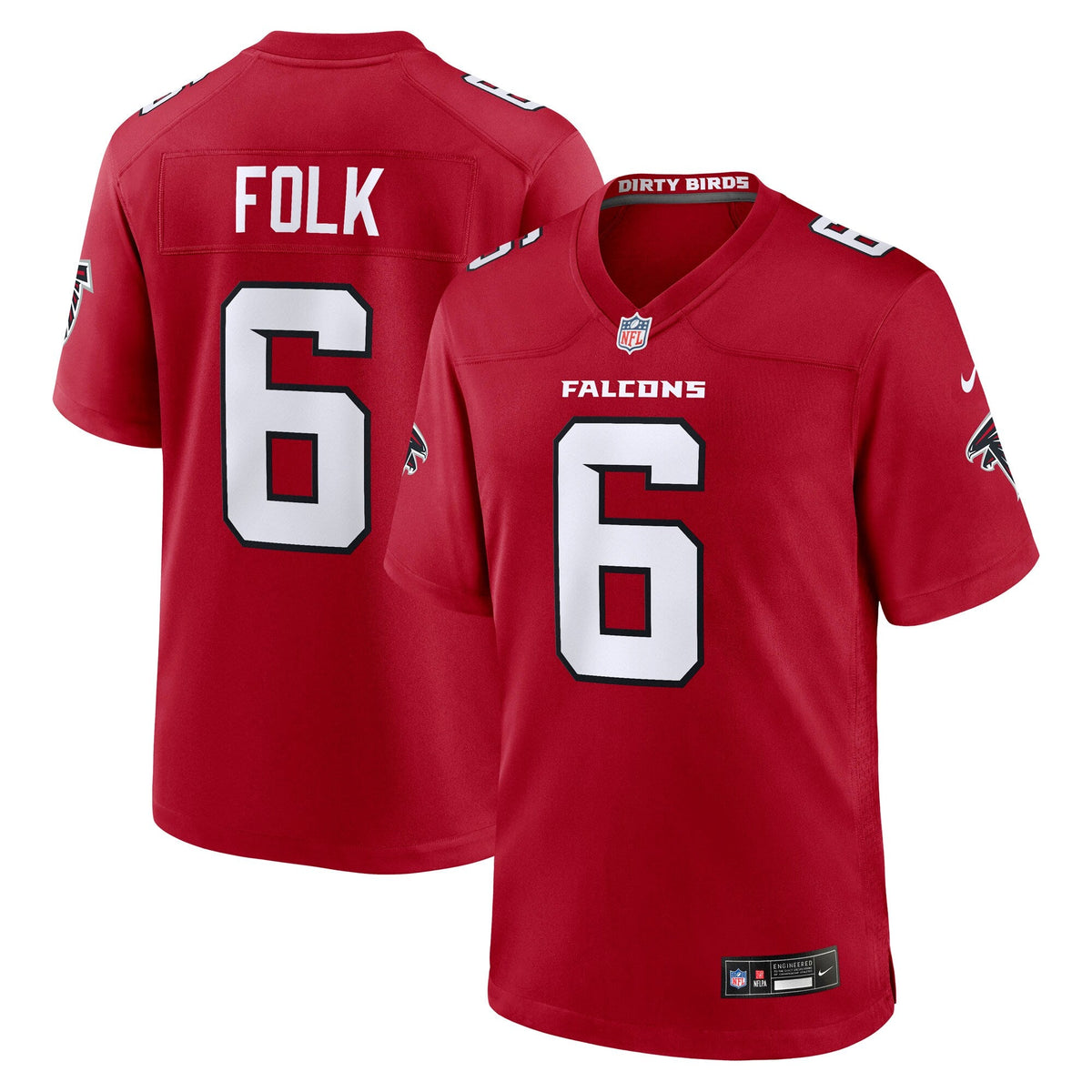 Atlanta Falcons Nick Folk Red Team Game Football Jersey