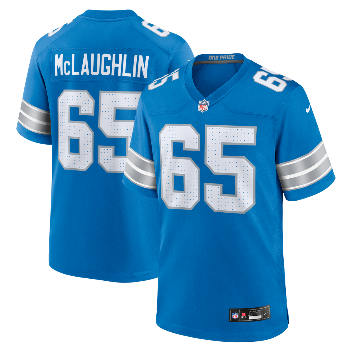 Detroit Lions Seth McLaughlin Blue Team Game Football Jersey