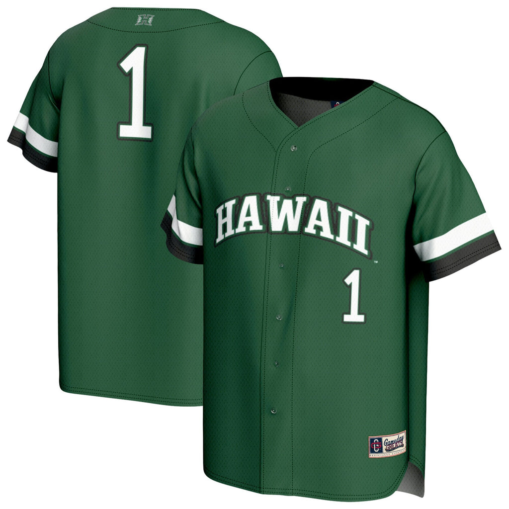 #1 Green Hawaii Rainbow Warriors Lightweight Collegiate Baseball Fashion Jersey