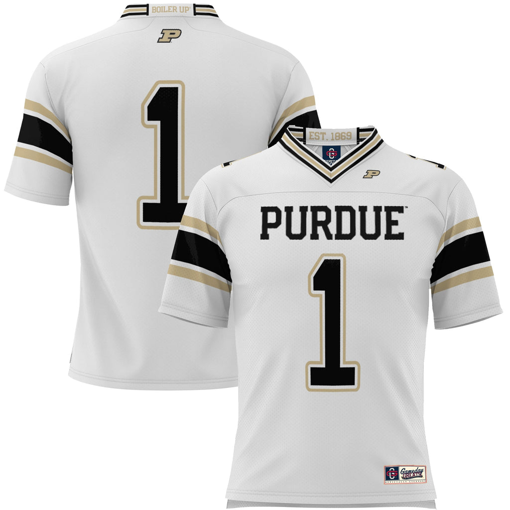 #1 White Purdue Boilermakers Endzone Football Jersey
