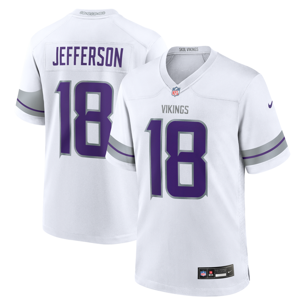Minnesota Vikings Justin Jefferson White Alternate Game Player Football Jersey
