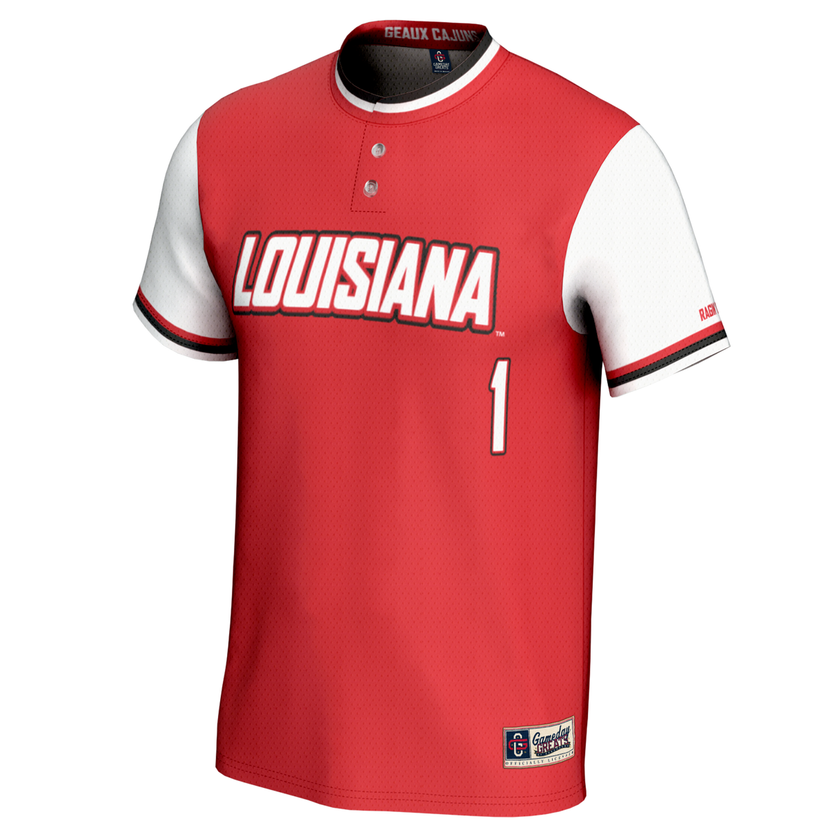 #1 Louisiana Ragin' Cajuns Lightweight Softball Jersey - Cardinal