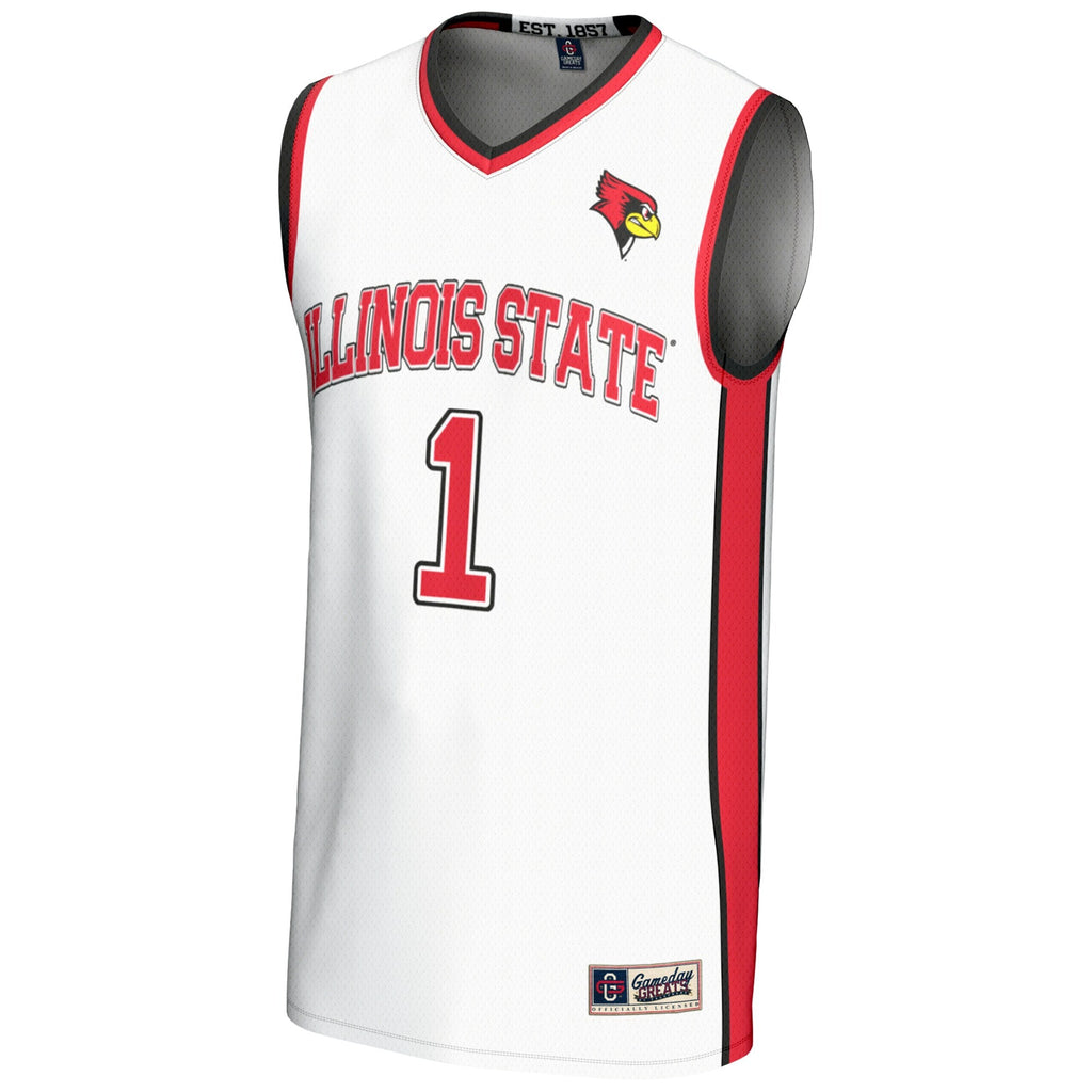 #1 Illinois State Redbirds Lightweight Basketball Jersey - White